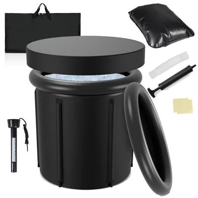 Produktbild von Eikuavons Eisbad 80x78cm faltbar Schwarz Staubschutz Tragetasche für zu Hause und Outdoor