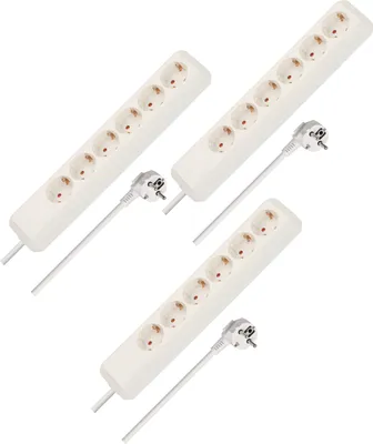 Immagine prodotto di Set di 3 multiprese Brennenstuhl Eco-Line, con 6 prese, cavo da 1,5 metri