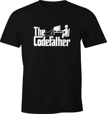 Produktbild von Herren T-Shirt The Codefather Programmierer IT Informatiker Coder Geschenk Fun-Shirt Moonworks® schwarz L
