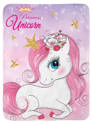 Image de FARO Couverture polaire Licorne Princesse Polyester, 100/140 cm