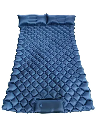 Imagen del producto de Colchoneta inflable doble para exteriores, ideal para acampar al aire libre, color azul