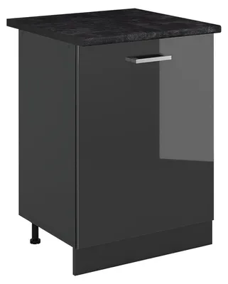 Imagen del producto de Mueble bajo de cocina Vicco R-Line Antracita alto brillo/Antracita 60 cm con 1 puerta encimera Antracita, Model 72019