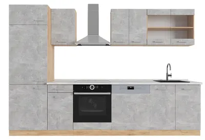 Immagine prodotto di Cucina componibile Vicco R-Line Calcestruzzo/Rovere dorato 300 cm , PL Marmo, Model 53820