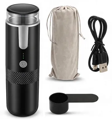Tragbare Kaffeemaschine, Mini, 1200 mAh, USB-C, für Kapseln & Pulver