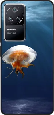 Produktbild von König Design Hülle kompatibel mit Xiaomi Poco F4 Kunststoff Soft Handyhülle - Handy Case Qualle