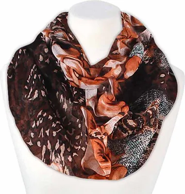 Produktbild von XXL Schlauchschal Infinity Loop Schal Rundschal Blumen Blüten Lilien Leoparden Muster Autiga®