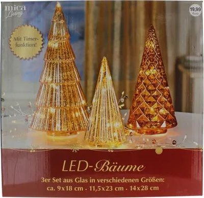 Obrázok produktu pre LED Bäume - 3er Set - aus Glas