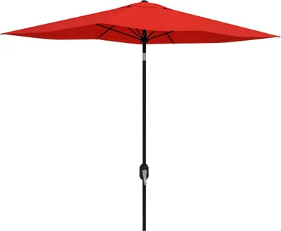 Image de Outsunny Parasol rectangulaire inclinable 2 x 3 m avec manivelle toile polyester impermšŠabilisšŠe haute densitšŠ 180 g/m? rouge