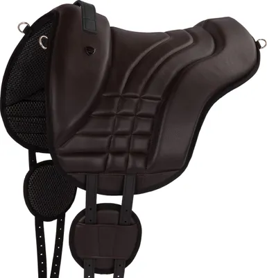 Produktbild von Equinate Reitpad Stella aus verziertem Kunstleder Pony Braun