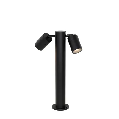 Produktbild von QAZQA - Design Stehende Außenleuchte I Sockelleuchte schwarz 45 cm IP44 verstellbar 2-Licht - Duo I Außenbeleuchtung - Stahl Länglich - LED geeignet GU10