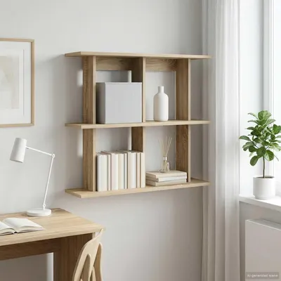 Obrázok produktu pre Maison Exclusive – Nástenná polica, nosná konzola, Imitácia "Sonoma", 80 x 20 x 75 cm
