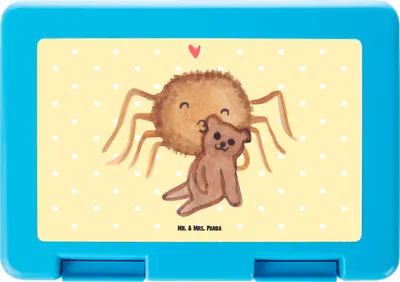 Produktbild von Mr. & Mrs. Panda Bentobox Spinne Agathe Teddy - Gelb Pastell - Geschenk, Lunchbox, Brotbehälter, Treue, Dankeschön, Verliebt, Bento Box, Liebesbeweis, Snackbox