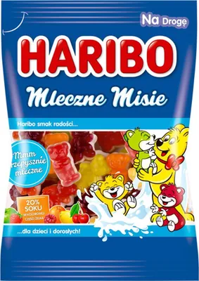 Image de Haribo Oursons au lait aux fruits 85 g