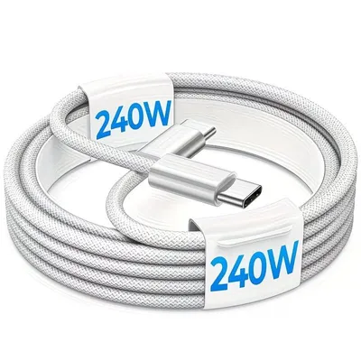 Produktbild von 240W USB-C zu USB-C Schnellladekabel – 3 m – Typ-C für iPhone 15/16, Samsung S25/S24/S23, Xiaomi, Pixel