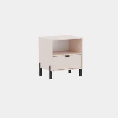 Produktbild von Masseno Nachttisch MINO Nachtschrank Beistelltisch für Schlafzimmer 61 x 100 x 30 cm Beige