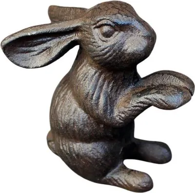 Produktbild von Dekofigur Hase mit Pfötchen nach vorne, Gusseisen antikbraun, 9,5 cm Höhe, Landhausstil