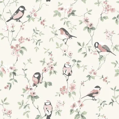 Immagine prodotto di Carta da parati Borastapeter fiori e uccelli beige - 660392 - 53 cm x 10,05 m
