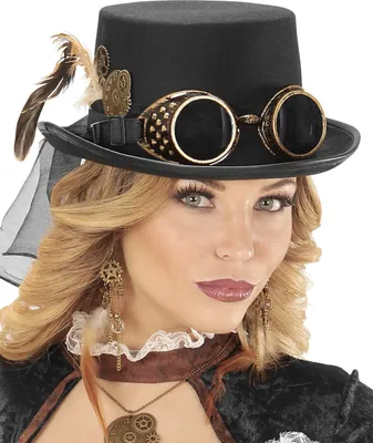 Image de Cylindre noir steampunk avec lunettes - l'élégance rencontre le charme industriel