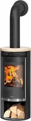 Produktbild von Oranier Rota 2.0 Kaminofen Stahl Schwarz mit Sandstein-Abdeckplatte