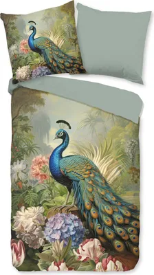 Zdjęcie produktu dla Good Morning Bettbezug "kwiaty i paw" - multi - (135x200 cm) - Baumwolle