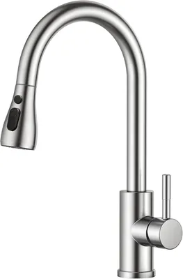Produktbild von Küchenarmatur, 66 cm ausziehbare Brause, Edelstahl, 360 Grad drehbar, 2 Strahlarten, für Spüle
