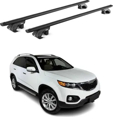 Produktbild von Dachträger Grundtäger für Kia Sorento 2009-2014 90kg Aluminium Schwarz 2 tlg ABE