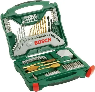 Image de Coffret de Perçage et Vissage Bosch X-Line, 70 Pièces, Titane, Forets Métaux HSS