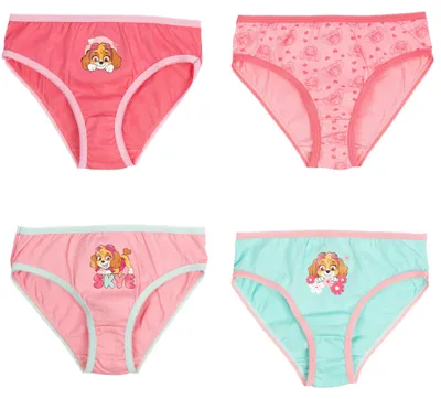 Produktbild von Paw Patrol - Unterhose für Mädchen Kinder Panty Slip Unterwäsche Mehrfarbig Bunt (4er Pack) 98-104