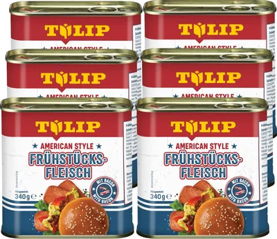 Produktbild von TULIP 6x Frühstücksfleisch 340g American Style Original Dosenfleisch Konserve