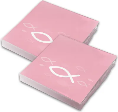 Produktbild von itenga Servietten Fisch ROSA Weiß 30 x 30 cm 3-lagig 40 Stück