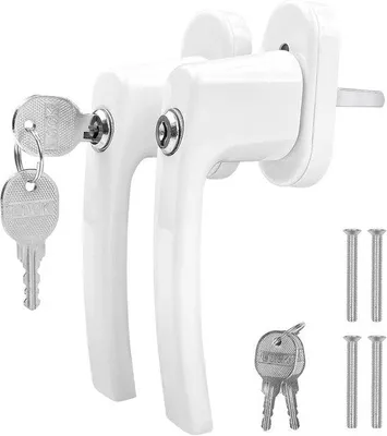 Produktbild von Aluminium Fenstergriffe Set von 2 - Kindersicherung und Balkontürschutz