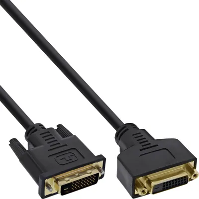 Obrázok produktu pre InLine 17763P, 3 m, DVI-D, DVI-D, Čierna, Zlato, Samec/Samica