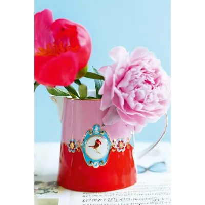 Produktbild von PIP STUDIO Love Birds Medallion Teekanne rot/pink 1,3l