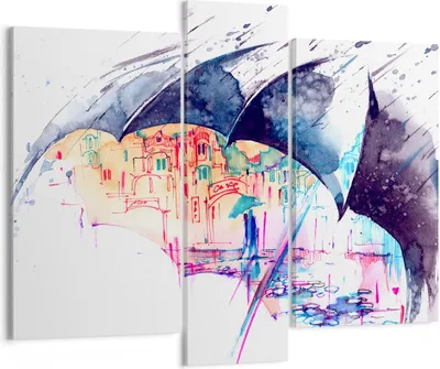 Produktbild von Bild auf Leinwand - Leinwandbild - Regenschirm Regen Regentropfen nass - 95x80cm - Wand Bild - Wanddeko - Leinwanddruck - Bilder - Kunstdruck - Leinwand bilder - Wandkunst - CB95x80-3063
