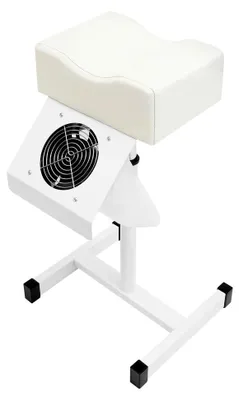 Produktbild von Fußpflegestuhl mit Absaugung, höhenverstellbarer Pediküre Hocker (48–68 cm), Beinstütze für Fußpflege und Nagelstudio
