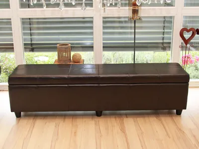 Produktbild von Úložná truhla Kriens XXL, koža + Imitácia kože, 180x45x45cm ~ hnedá