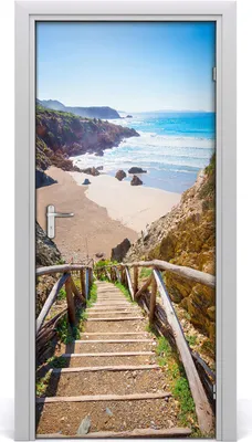 Produktbild von Tulup Türaufkleber 95x205 cm Dekorative Aufkleber Selbstklebend Wasserdichte Tapete Abnehmbar Schlafzimmer Wohnzimmer Wohnkultur - Weg zum Strand