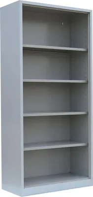 Produktbild von Aktenregal, Büroregal, Ordnerregal, 4 Fachböden, 5 Ordnerhöhen, Farbe: RAL 7035 Lichtgrau, 1950 x 925 x 422 mm 540150