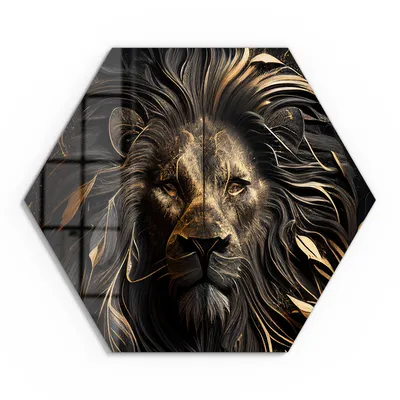 Produktbild von DEQOART Glasbild Echtglas 40x35 cm 'Goldener Wächter' Wandbild Bild modern Deko