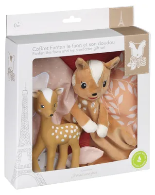 Produktbild von SOPHIE LA GIRAFE Set "Fanfan & Schmusetuch" mit Schnullerband 617430 3056568508080