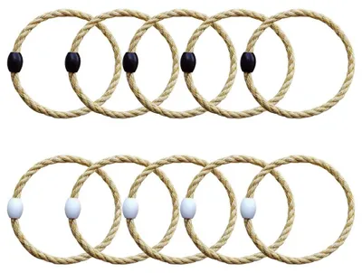 Wurfring-Set, 10 Stück Hanfseilringe für Garten-Spiele