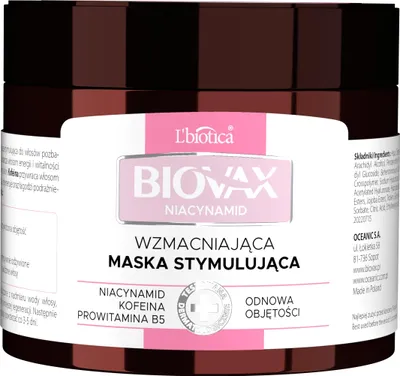 Obrázok produktu pre Biovax Niacynamid, Wzmacniająca maska do włosów stymulująca, 250 ml