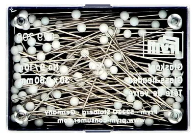 Produktbild von Glaskopfnadeln, 0,60 x 30mm, weiß, 10g