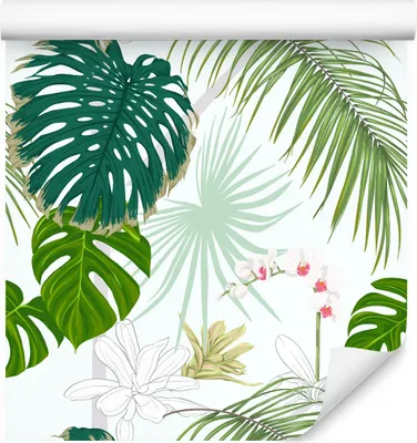 Produktbild von 10m VLIES TAPETE Rolle Wandtapete Blätter Natur Flora Pflanzen Stengel XXL