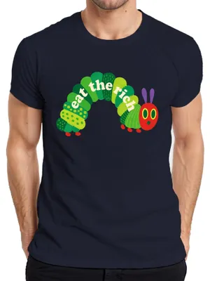 Produktbild von Eat The Rich Raupe Hungrig Nimmersatt Parodie Statement Sarkasmus Herren T-Shirt, Navy, XXL