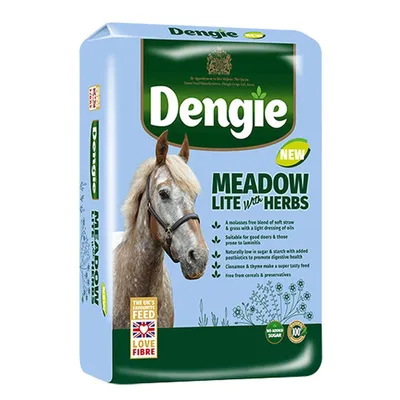 Produktbild von Dengie Meadow Lite with Herbs – Häckselfutter für Pferde, kalorienarm, mit Kräutern, 15 kg