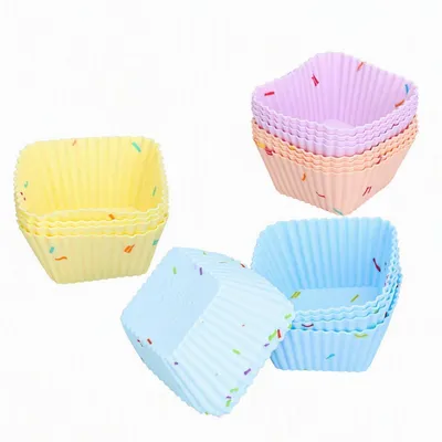 Immagine prodotto di Stampi in silicone per muffin, 20 pezzi, quadrati, riutilizzabili, antiaderenti, ideali per torte e dolci