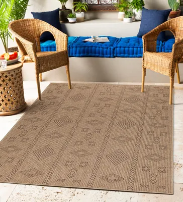 Obrázek produktu pro Koberec interiér/exteriér, odolný počasí, moderní přírodní styl – kuchyně, balkon, terasa, zahrada, obývák, velikost:140 x 200 cm, Barva:Černá-1