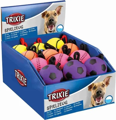 Obrázek produktu pro Sportovní míč na šňůře, mechová guma, 6cm/30cm TRIXIE