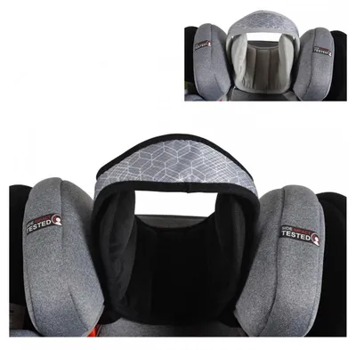 Produktbild von Cangaroo Kindersitz-Kopfstütze Shelter ergonomisch Kopfschutz für Auto Kopfgurt grau